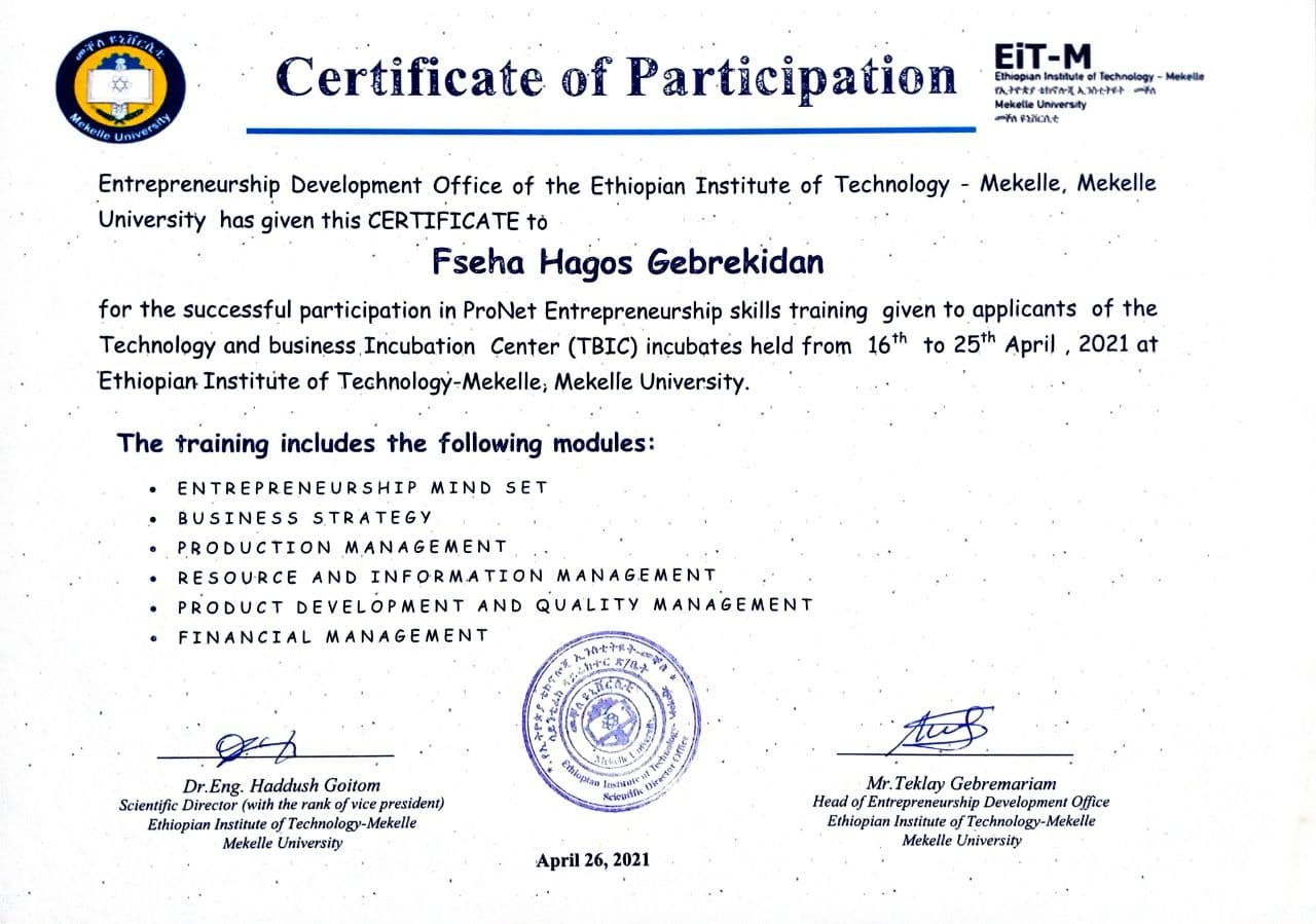 Entrepreneurship Skills Training
